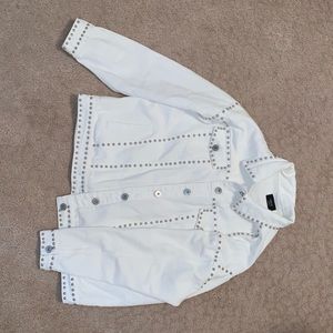 White denim jacket with studs